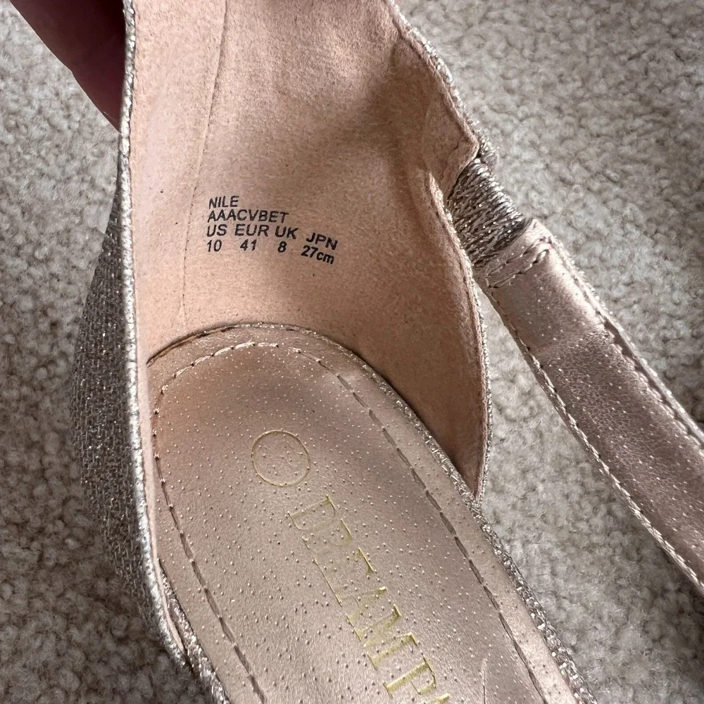 Dream‎ Pairs Gold Glitter Heels Ankle Strap Criss Cross Party Shoes US 10